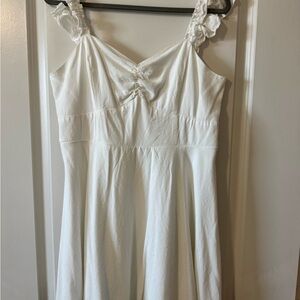 mi ami White Ruffled Strap Dress